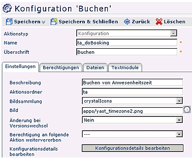 konfiguration buchen